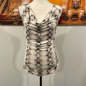 COPY - XOXO Snake Skin Ruched Sleeveless Top